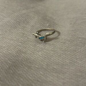 Silver and turquoise unicorn ring